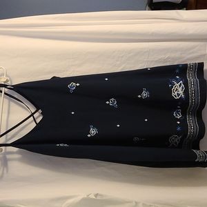 Navy lined slip dress (xxl)